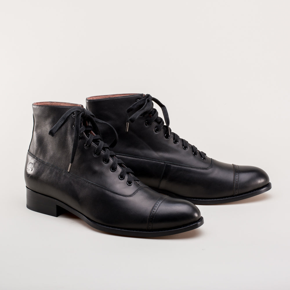 Noble Men's Vintage Lace-Up Boots (Black) – American Duchess
