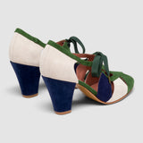 Cora Vintage Sandals (Green/Navy Suede)
