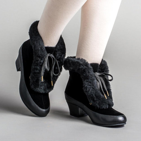 Alpen Retro Winter Booties (Black) – American Duchess - Europe