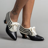 Bernadette Edwardian Oxfords (Ivory/Black)
