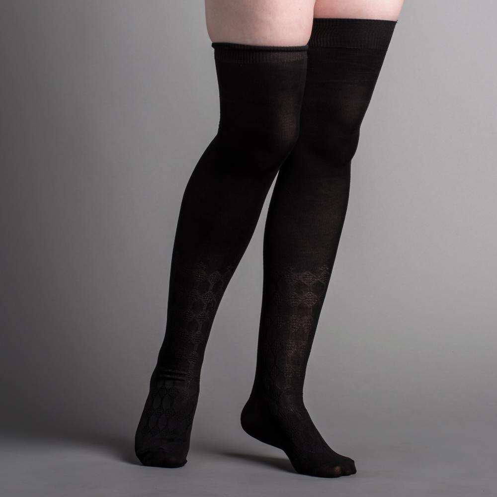 American Duchess Europe: Silk Stockings (Black, Openwork)