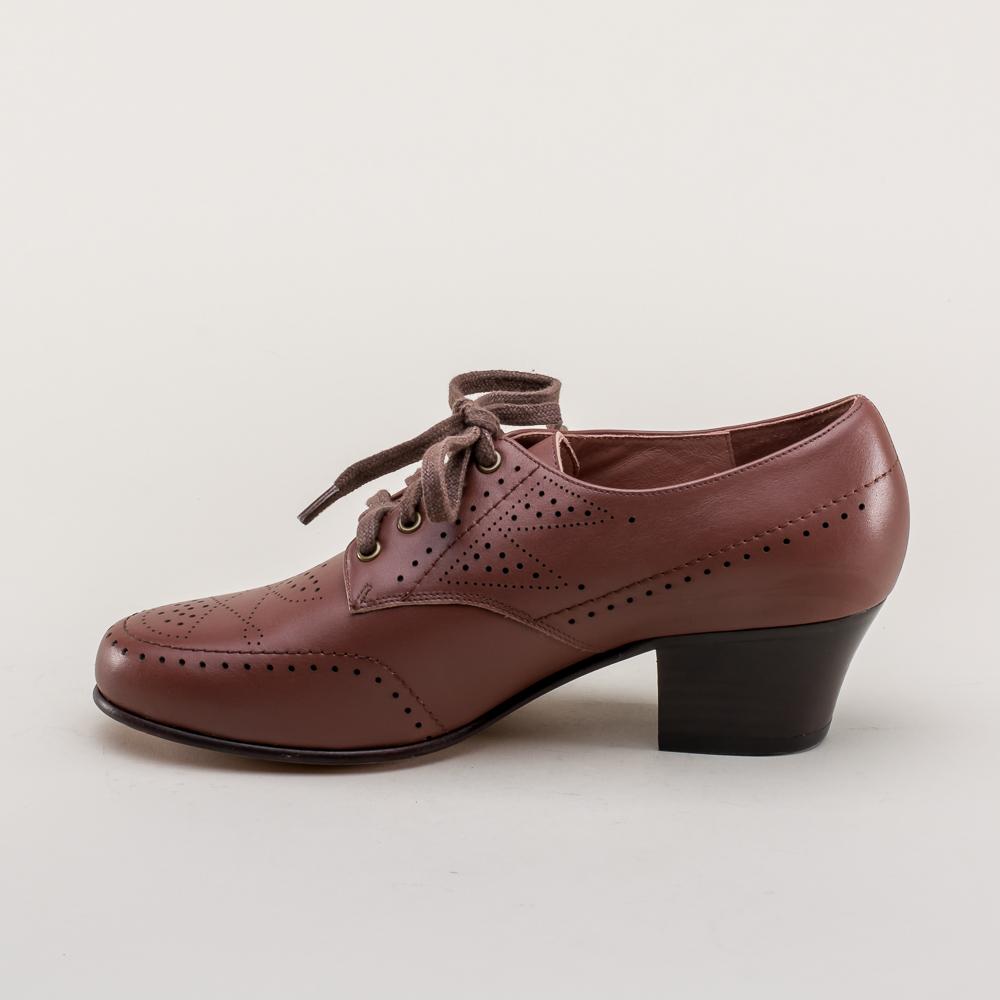 American Duchess Europe: Claire Women's 1940s Oxfords (Brown)