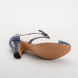 Evelyn Retro Oxfords (Tan/Navy)