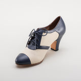 Evelyn Retro Oxfords (Tan/Navy)
