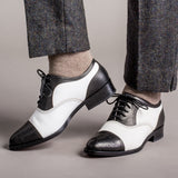 Gladys Vintage Cap Toe Oxfords (Black/White)
