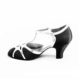 Lilith Vintage Flapper T-Straps (Black/Silver)