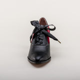 Lucille Edwardian Oxfords (Black/Burgundy)