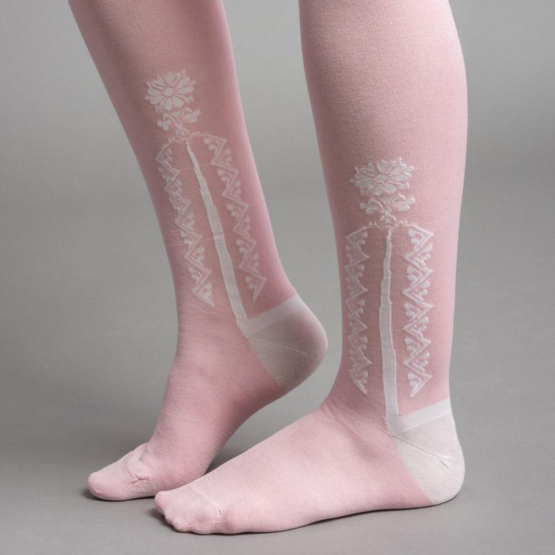 Clocked Silk Stockings (Pink)