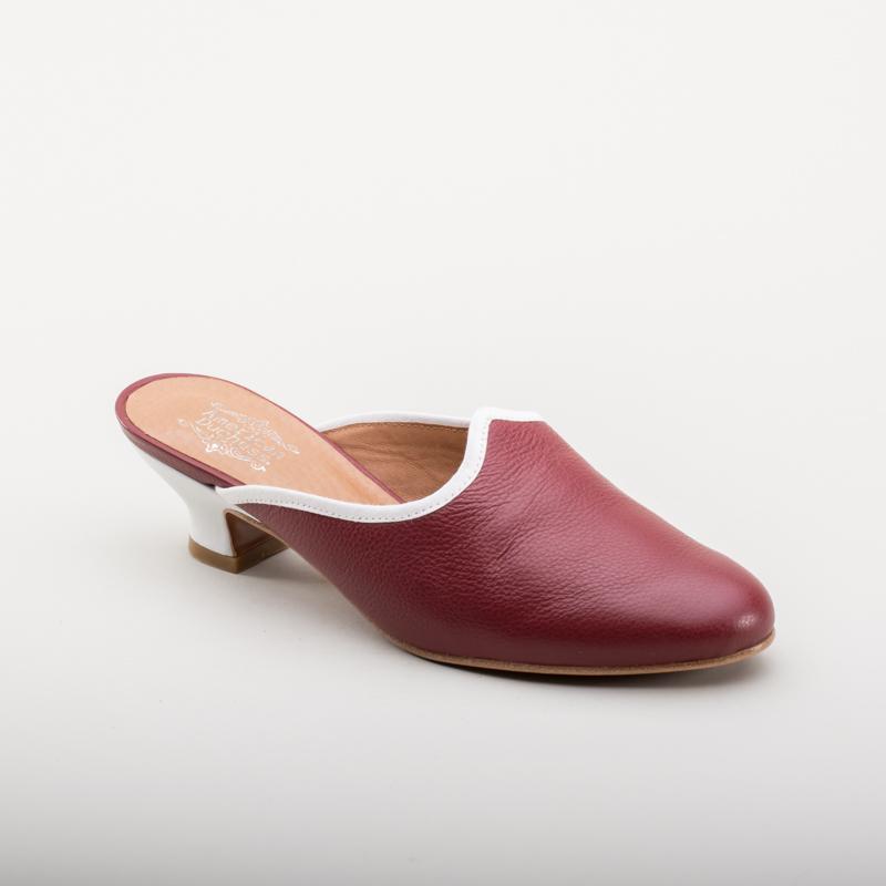 Sophie 18th Century Leather Mules (Oxblood)(1760-1790)